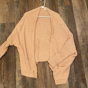 Light pink popcorn sweater cardigan